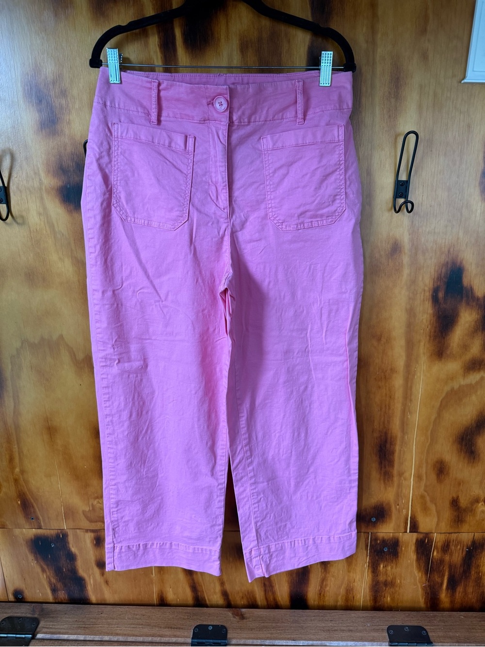 Nicole Miller Pink Cropped Wide-Leg Pants